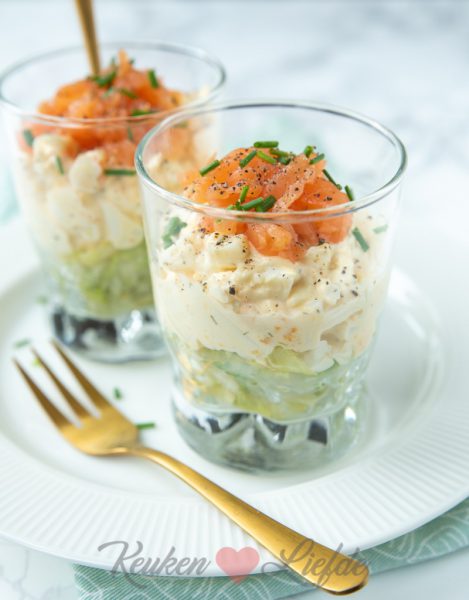 Eiersalade Met Zalm In Een Glaasje Keukenliefde