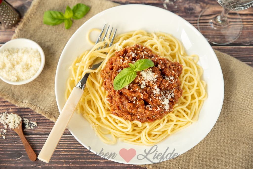 Spaghetti bolognese met courgette