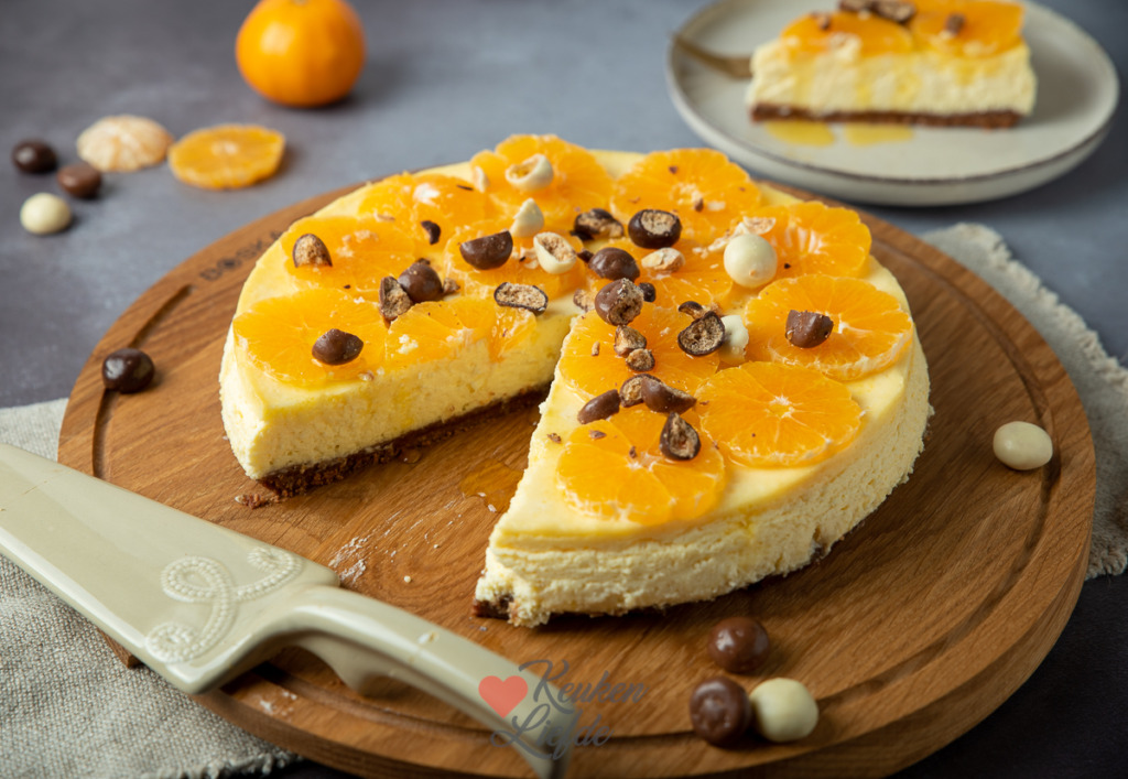 Cheesecake met kruidnotenbodem en mandarijn
