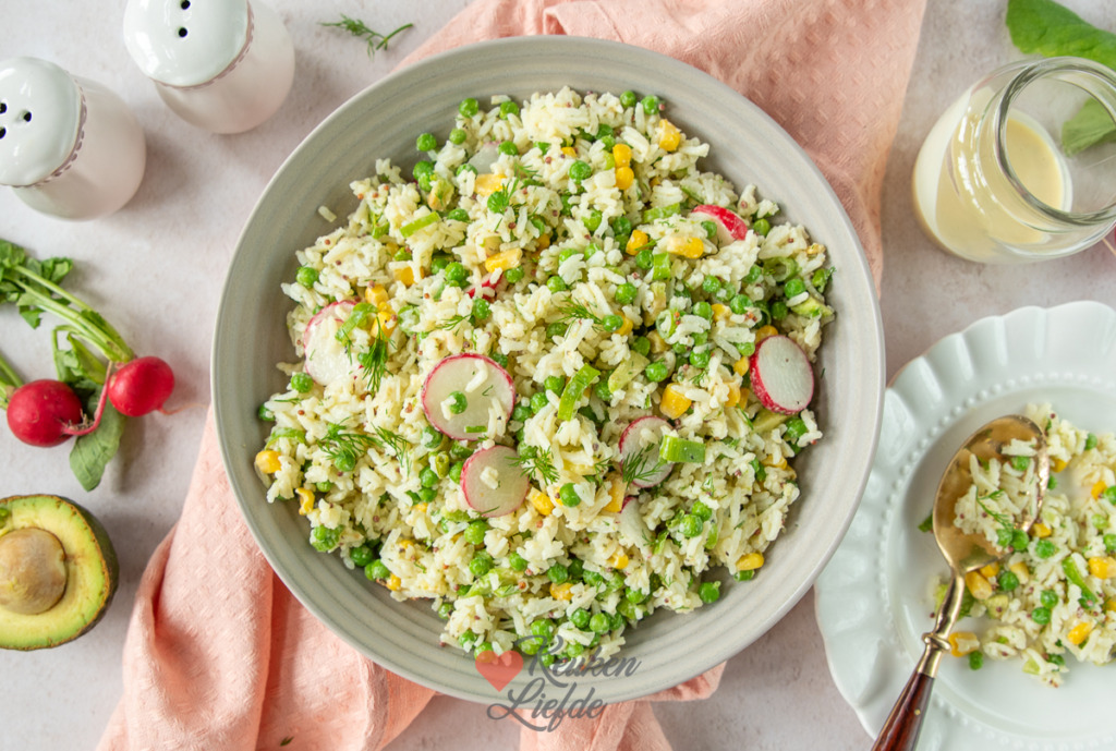 Rijstsalade met mosterddressing