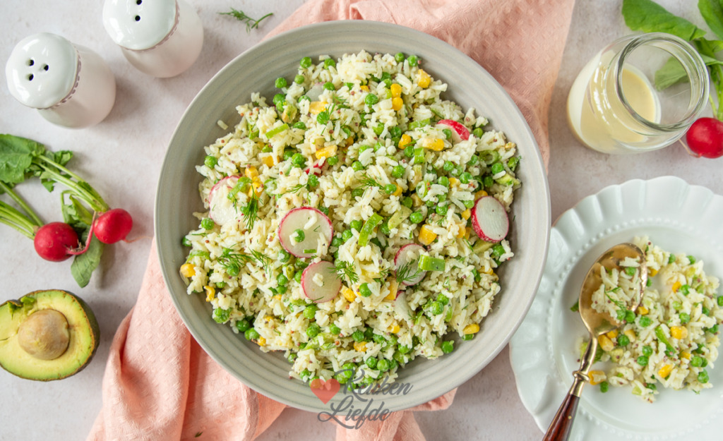 Rijstsalade met mosterddressing